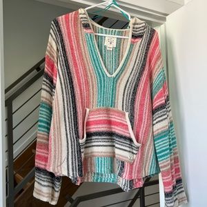 Billabong striped hoodie sweater.